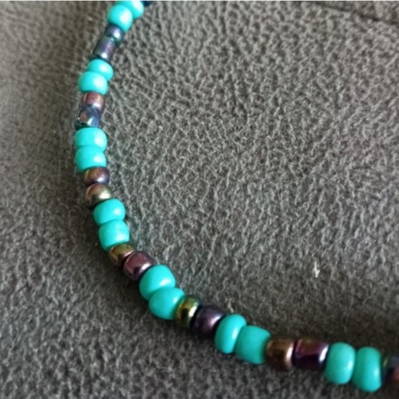 Dragonfly silver plated beaded dainty anklet - Picture 4 of 5